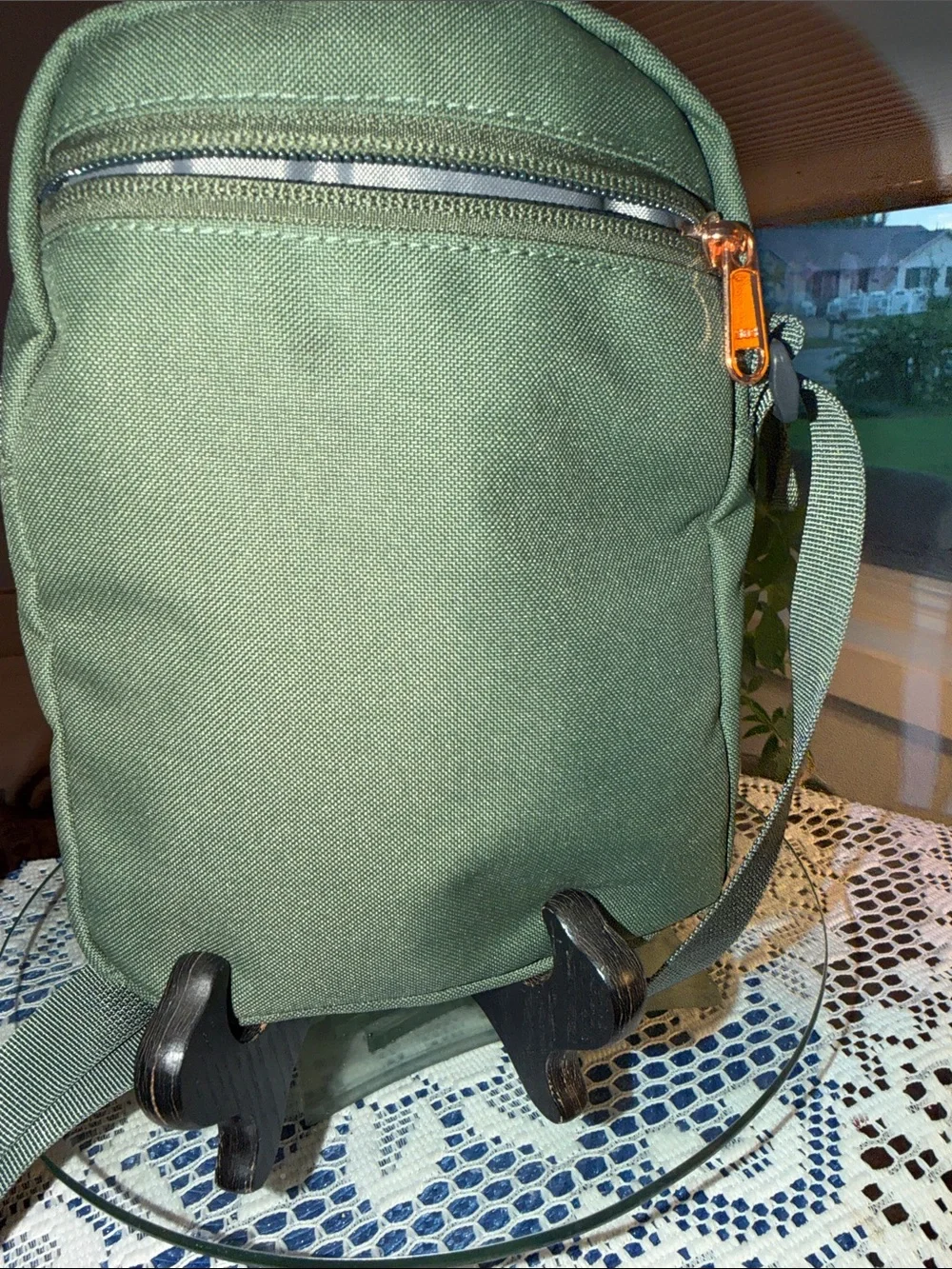 The North Face Olive Green Mini Crossbody Belt Bag with Bungee